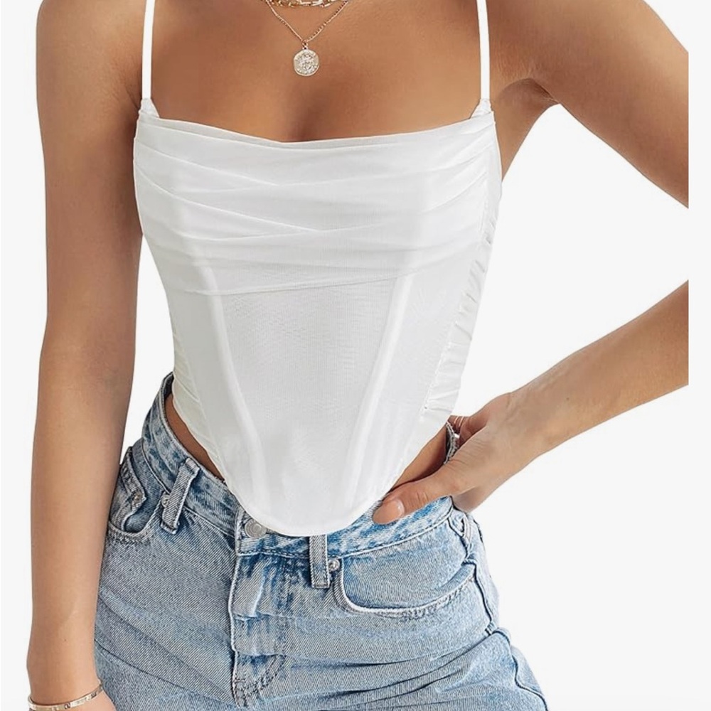 NWT white corset crop top!